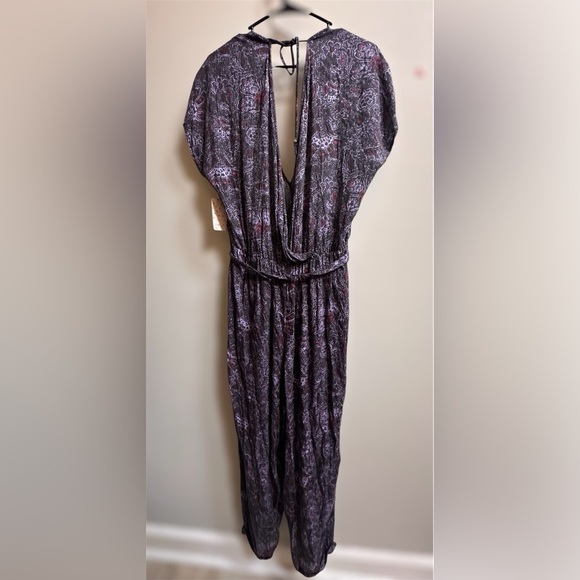 NEW Free People Universal Surplice Jumpsuit Night Combo Purple Paisley Women’s L - Picture 14 of 15